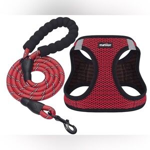 Red Dog Harness and Leash Set small